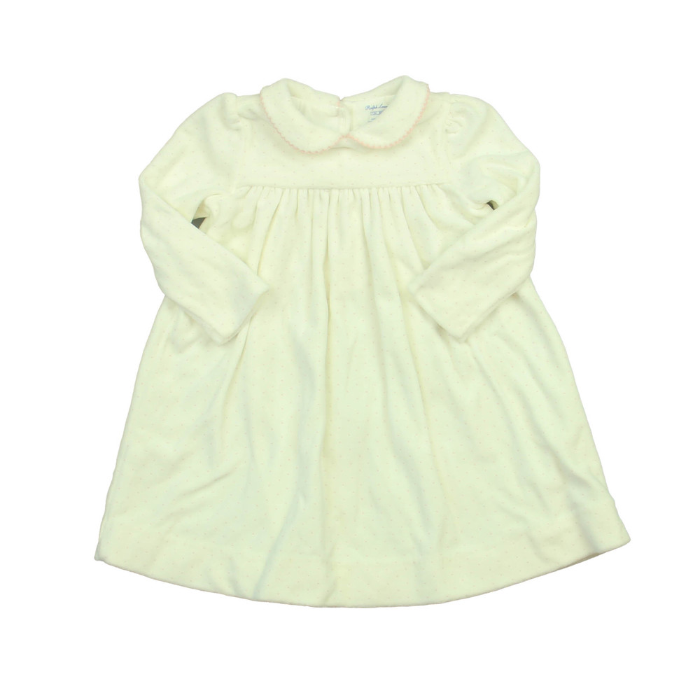 Ralph Lauren Girls White | Pink dots Dress size: 12 Months
